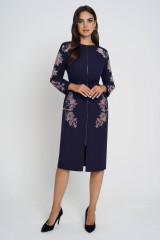 Синее женское платье с вышивкой URS / ЮРС