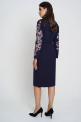 Синее женское платье с вышивкой URS / ЮРС