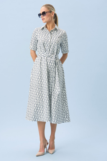 Хлопковое платье в морском стиле 26-695-1