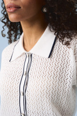 Джемпер поло женский ажурный белый URS ЮРС