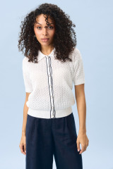 Джемпер поло женский ажурный белый URS ЮРС