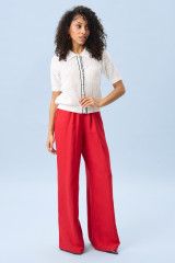 Джемпер поло женский ажурный белый URS ЮРС