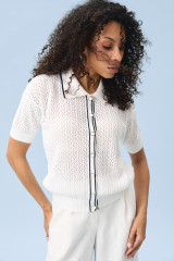 Джемпер поло женский ажурный белый URS ЮРС