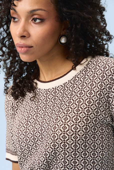 Коричневый летний джемпер женский 5241