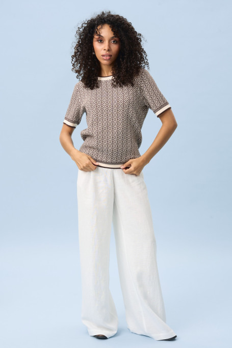 Коричневый летний джемпер женский 5241