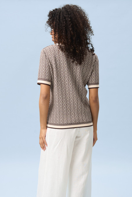 Коричневый летний джемпер женский 5241