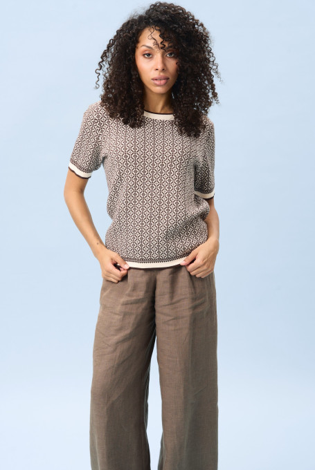 Коричневый летний джемпер женский 5241