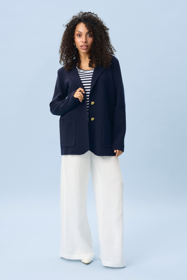 Синий жакет женский URS ЮРС трикотажный