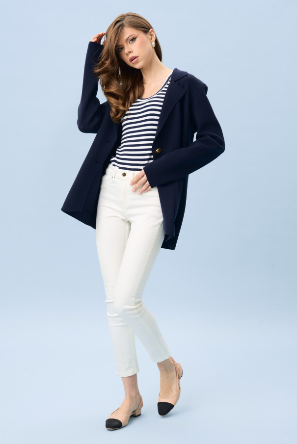 Синий жакет женский URS ЮРС трикотажный