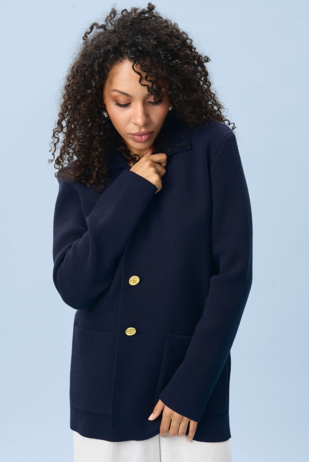 Синий жакет женский URS ЮРС трикотажный