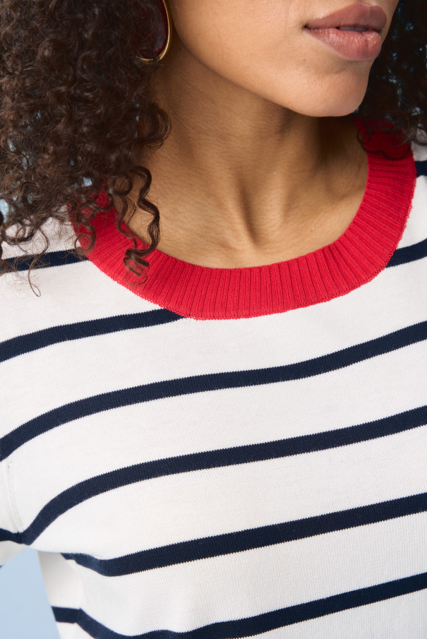 Джемпер в полоску женский с коротким рукавом URS ЮРС