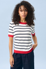 Джемпер в полоску женский с коротким рукавом URS ЮРС