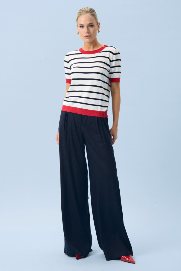 Джемпер в полоску женский с коротким рукавом URS ЮРС