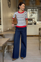 Джемпер в полоску женский с коротким рукавом URS ЮРС