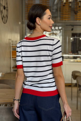 Джемпер в полоску женский с коротким рукавом URS ЮРС